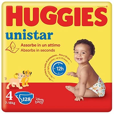 Noodzakelijke Luiers, Maat 4 (7-14 kg), Verpakking van 128 Luiers