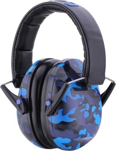 Kinder Gehoorbescherming - Oorkappen Baby - Geluidsreductie - Verstelbaar & Opvouwbaar - 180 Gram - Camo Blauw
