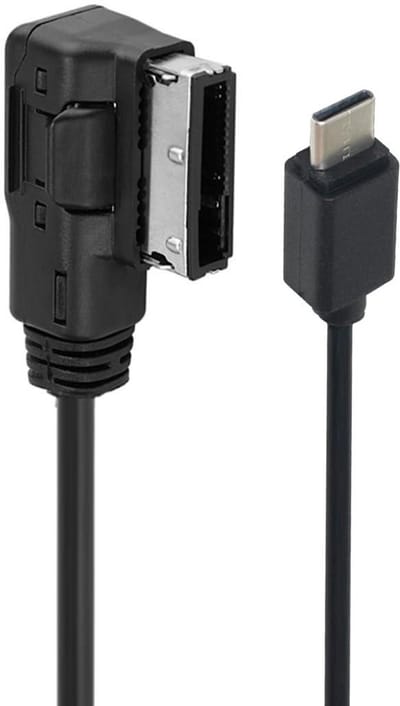 AMI naar USB-C AUX Kabel - Audi Muziek Adapter - Auto Muziek Afspelen - Verliesvrije Geluidskwaliteit - 30 cm - Zwart