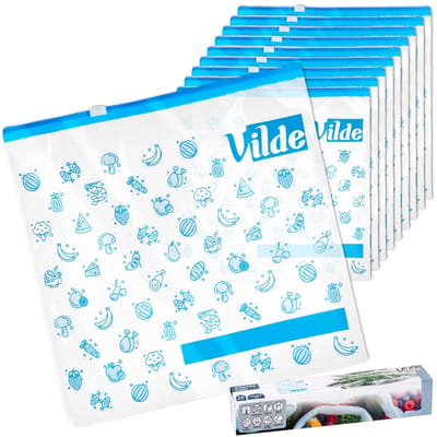 Voedselzakken 27x26 cm 10 stuks - Gripzakjes voor Voedselopslag - Zakken voor Voedsel - Ziplock Bags - Zakjes - Gripzakken