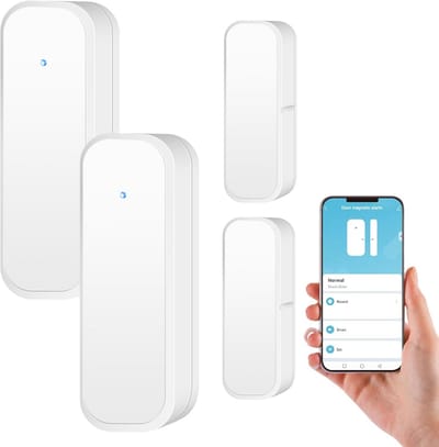 Set van 2 Slimme Deur- en Raamsensoren met Wifi en App Melding