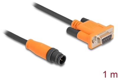 Delock M12 CAN Bus Cable A-coded 5 pin male to D-Sub 9 female 1 m