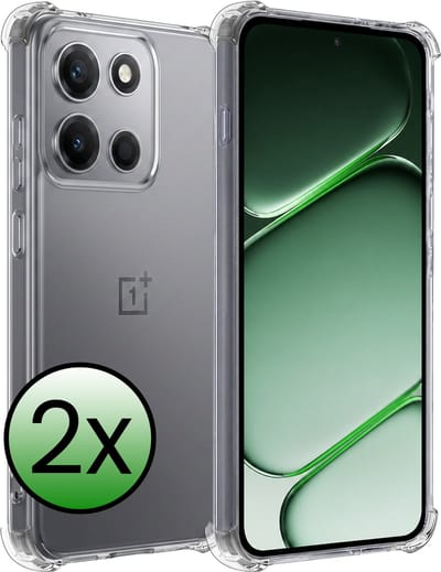 Hoesje 2 Stuks - Geschikt voor OnePlus Nord 6 - Sterk & Shockproof - Siliconen Case - Back Cover - Telefoon Hoes Shock Proof - Transparant