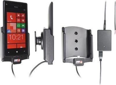 Brodit houder geschikt voor HTC 8X Actieve houder met vaste voeding. Let op: Uitlopend artikel, Kan niet retour!