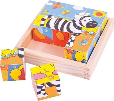 Bigjigs houten blokpuzzel safari