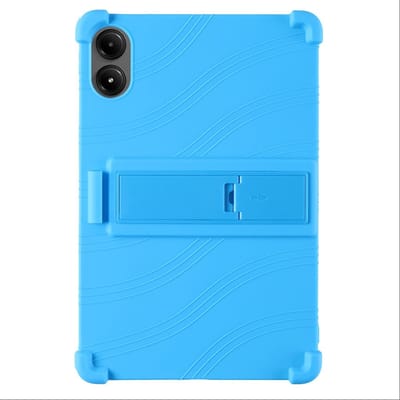 Dailygoody - Beschermhoes voor Redmi Pad Pro 12.1 - Zachte TPU-siliconen - Hoge intensiteit bescherming - Blauw - Multifunctionele standaard - Geschik