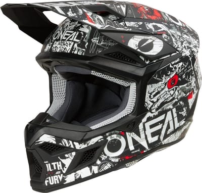 O'NEAL 3SRS Attack Zwart Witte Crosshelm - Helm
