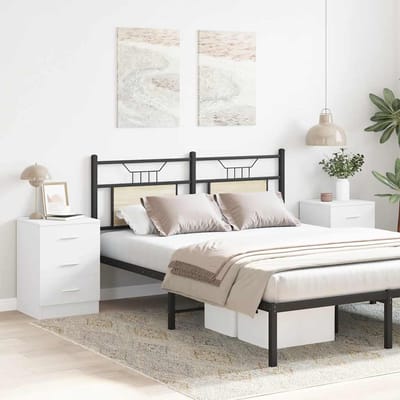 vidaXL - Nachtkastjes - 2 - st - 38x35x56 - cm - bewerkt - hout - wit