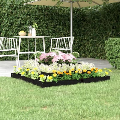 vidaXL - Plantenbak - 110x110x27 - cm - massief - grenenhout - zwart