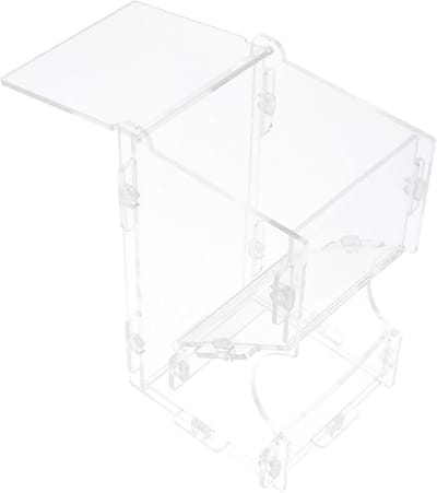 Hamster Voederbak - Voedsel Dispenser - Kleine Dieren - Automatische Vulling - 8x8x13.6 cm - Transparant