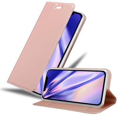 Cadorabo Hoesje geschikt voor Apple iPhone 12 MINI in CLASSY ROSE GOUD - Beschermhoes met magnetische sluiting, standfunctie en kaartvakje Book Case Cover Etui