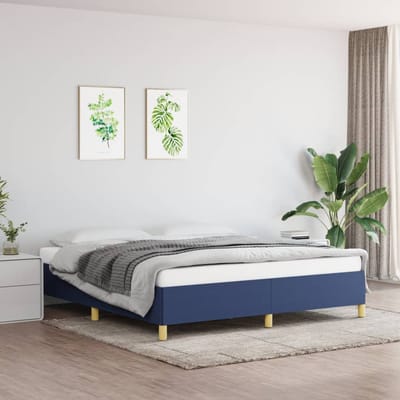 vidaXL - Bedframe - zonder - matras - stof - blauw - 180x200 - cm