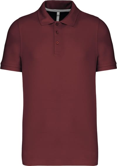 Herenpolo korte mouwen met knopen merk Kariban Wijnrood - 3XL