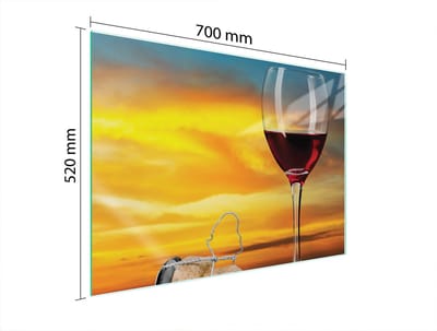 TMK ArtDeko - Serie - Glazen Beschermplaat - 70x52 cm - Veilig en Praktisch