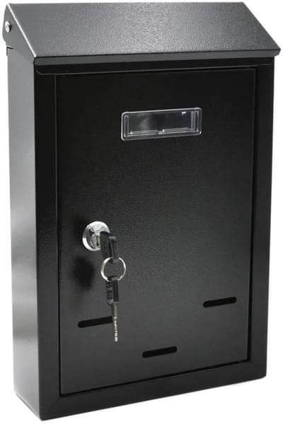 GEKO Stalen brievenbus - roestbestendig - met naamvenster - zwart - 300x215x65 mm
