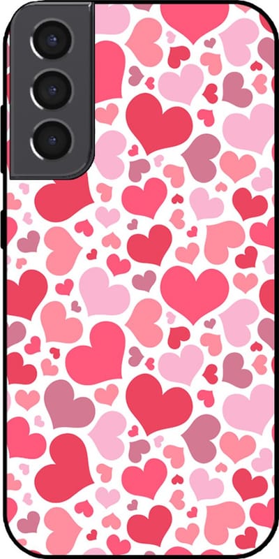 Smartphonica Telefoonhoesje Geschikt voor Samsung Galaxy S21 met Hartjes Print - Hearts Design TPU Backcover Case - Kinder Hoesje met Hartjes Design geschikt voor Samsung Galaxy S21