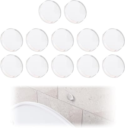 Discreet deurstopper met transparante handgreep - Zelfklevende bumpers voor wandbescherming, rubberen buffers voor meubels en glazen oppervlakken