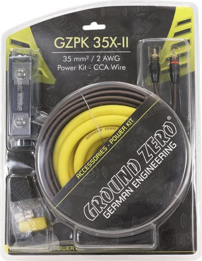 Ground Zero GZPK 35X-II – Versterker Kabelset – 35 mm² – CCA – ANL Zekeringhouder – RCA Kabel – Auto Audio