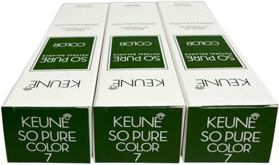 3 Stuks Keune Haarverf So Pure 7. (Middenblond) á 60 ml