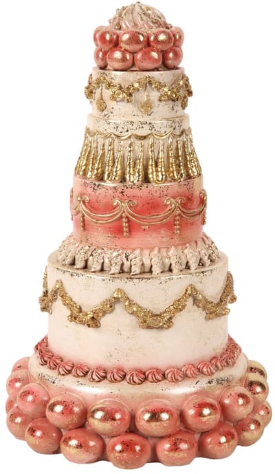 Baroque - Decoratief beeld of figuur - Decoratie Taart 27,5 cm - Roze - Resin - 27.5x1717 - Polyresin