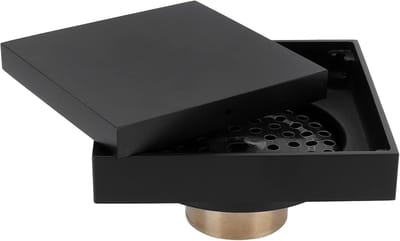 10 x 10cm Gouden Badkamerafvoer - Zwart Onzichtbare Afvoer - Antigeur Afvoerbedekking voor Keuken en Douche in Huis