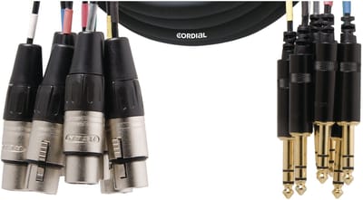 Cordial Intro Multicore XLRf/jack symm. 8-voudig, Rean stekker, 3,0m - Analoge multicore kabel