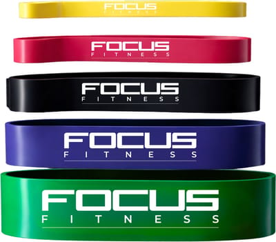 Focus Fitness Power Bands Set van 5 - Weerstandsbanden - Fitness Elastieken voor Krachttraining & Thuis Workout