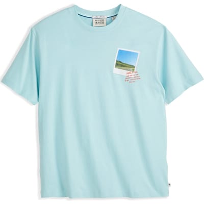 Scotch & Soda Graphic Tee Canal Blue Taglia: S | T-shirt stampate Outlet | Uomo | Blu