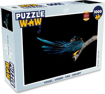 Puzzel Vogel - Veren - Tak - Zwart - Legpuzzel - Puzzel 1000 stukjes volwassenen