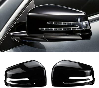 Spiegelkappen geschikt voor Mercedes Benz A B C E S CLA GLK GLA Klasse glanzend zwart