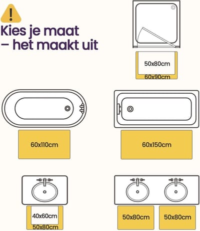 Zachte en Absorberende Badmat 60 x 150 cm, Antislip en Machinewasbaar, Ideaal voor Badkamer, Douche en Toilet, Wit