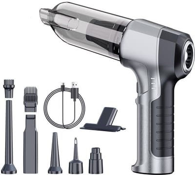 Mini stofzuiger Handstofzuiger, accu, 4-in-1, sterke autostofzuiger, 15000 Pa, 3 versnellingen, 80.000 omw/min, handstofzuiger, draadloos, elektrische stofventilator, perslucht voor auto, keuken, pc, bank