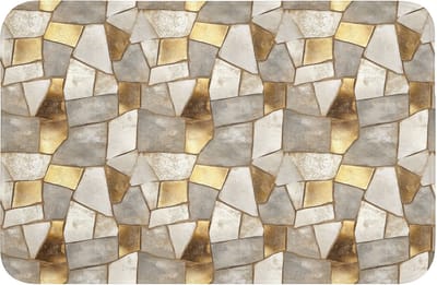 WC mat 60x40 cm - Antislip - Mozaïek - Marmer - Goud - Toiletmat - Vloermat - Douchemat - Toilet tapijt - Toiletmatten