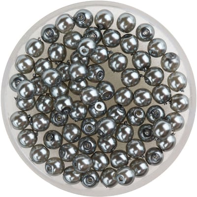 Crystal Renaissance glasparel, 4mm, 75 stuks - Zilvergrijs
