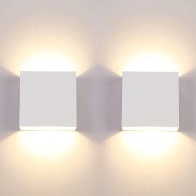 Moderne LED wandlamp voor binnen, 2 stuks, waterdicht, 7W, warm licht, vierkant ontwerp