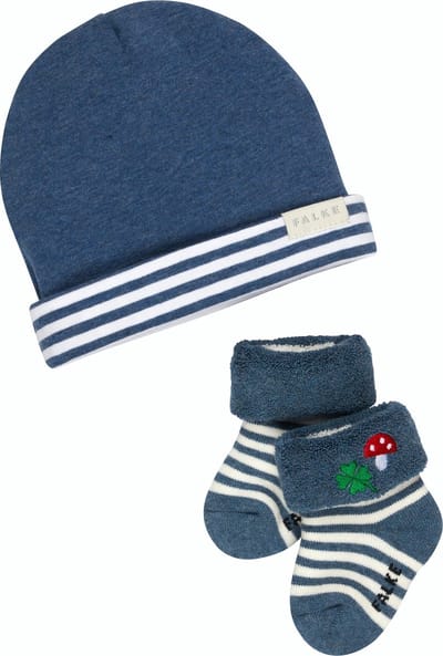 FALKE Lucky Giftset gedessineerd katoen multipack sokken baby blauw - maat 62-68