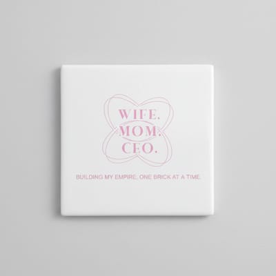 Wife Mom CEO Tegel – Inspirerende Tekst voor Vrouwen – Decoratieve Keramische Tegel voor Huis & Kantoor 15 x 15 cm