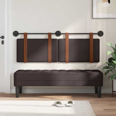 vidaXL - Hangend - hoofdbord - Donkerbruin - Antiek - PU