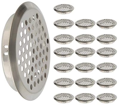 20 Stuks 53 mm Ventilatierooster - Ronde Roestvrij Stalen Luchtverfrisser voor Kasten en Keuken
