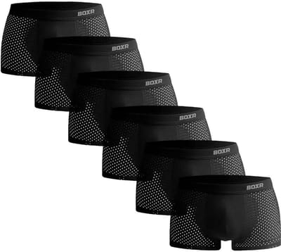 BOXR Boxershort Heren 6 Pack - Bamboe Ondergoed Heren - Duurzaam & Ademend - Zijdezacht - Perfecte Pasvorm - Ondergoed Heren - Onderbroeken Heren - Ideaal voor Dagelijks Gebruik & Sport - Maat S