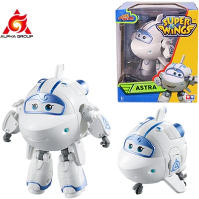 Super Wings 5 Pouces Traver Transformable se transforme d'Avion en Robot en 10 Étapes Figurine d'Action Déformable Jouets pour Enfants Cadeau