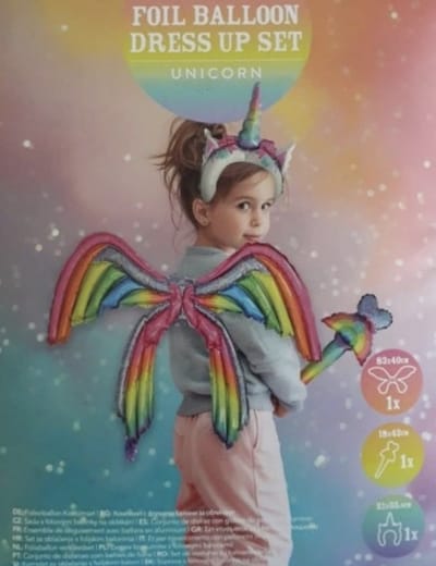 Foil balloon dress up Unicorn