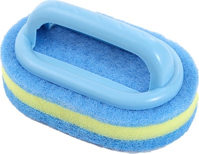 Waledano® Schoonmaakborstel Met Handvat - Scrub Borstel - Multifunctionele Spons Borstel - Wandreiniging - Bad Borstel - Afwasborstel- Blauw