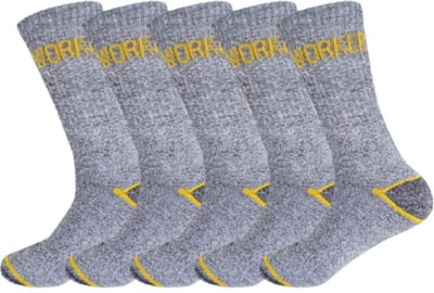 Werksokken - Met Versterkte Hiel en Hak - 5-Pack - Grijs - Maat 39-42