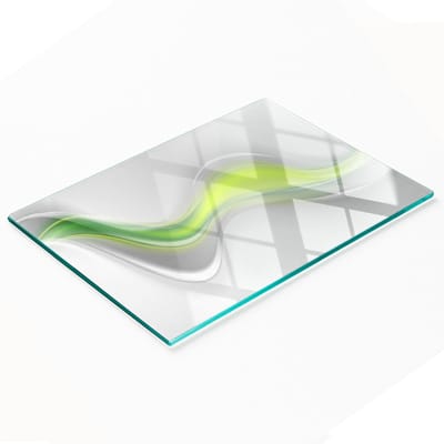 Gehard multifunctioneel decoratief bord van glas met abstract golfpatroon, 80x52 cm