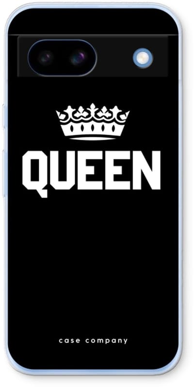 Case Company® - Hoesje geschikt voor Google Pixel 8a hoesje - Queen zwart - Soft Cover Telefoonhoesje - Bescherming aan alle Kanten en Schermrand