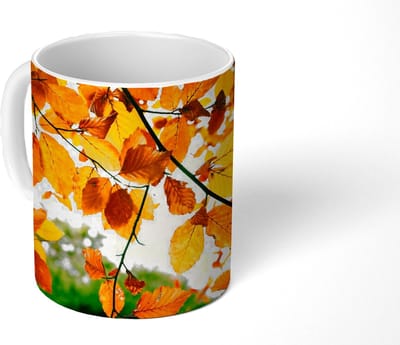 Mok - Koffiemok - Herfstbladeren - Boom - Landelijk - Mokken - 350 ML - Beker - Koffiemokken - Theemok