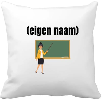 Akyol - docent met krijtbord met eigen naam Kussen hoes - Docent - leraren - jufvrouw - cadeau - verjaardag - kado - 40 bij 40 cm