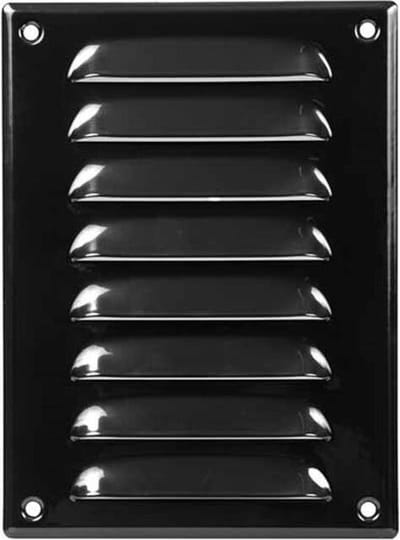 Metalen ventilatierooster vierkant 140x190 mm zwart - MR1419M - RAL9005