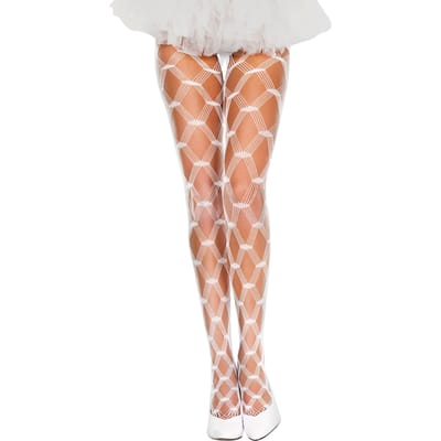 Collants Sexy Taille Haute Bas résille Pour Femmes Motif Haut de Cuisse Porte-jarretelles Collants Taille Unique One Size beige